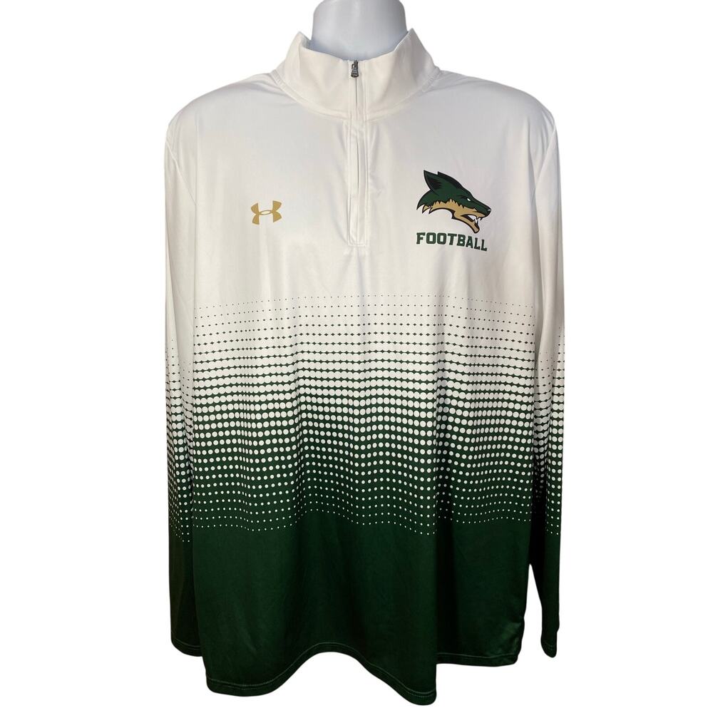 UNDER ARMOUR Skyline High School Quarter Zip — White & Green 2XL